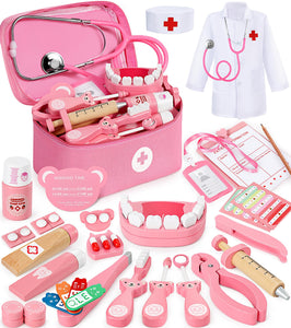 Ophy Valigetta Dottore Bambini, kit Dottoressa Bambina per Ragazze e Ragazzi di 3, 4, 5Anni, Kit Medico Giocattolo con Stetoscopio, Kit Dottore Bambino,Gioco di Ruolo per bambina estivo Performance