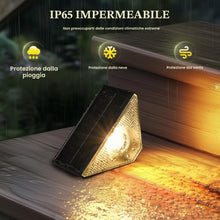 Carica l'immagine nel visualizzatore di Gallery, Solpex Luci solari per esterni, 6 pezzi, luce per scale, impermeabile, illuminazione a LED per scale esterne, gradini, r