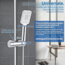 Carica l'immagine nel visualizzatore di Gallery, Joyoldelf, staffa di ricambio regolabile in ABS con morsetto, per asta saliscendi per doccia manuale da 18-25 mm, cromat