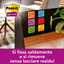 Carica l'immagine nel visualizzatore di Gallery, Post-it Foglietti Super Sticky, 6 Blocchetti (540 Fogli), 76 mm x 76 mm