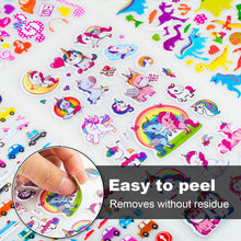 Carica l&#39;immagine nel visualizzatore di Gallery, Leenou Adesivi per Bambini, 1000+ Adesivi 3D Stickers per Puffy Adesivi per Regali Gratificanti Scrapbooking Inclusi Camion, Animali, Pesci, Dinosauri, Numeri, Frutta e Altro (18 Fogli)