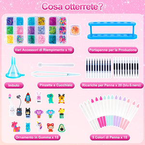 FGZU Kit Creativo per Creare Penne Carine, Lavoretti Creativi per Bambini idee Regalo per Bambina 6 7 8 9 10 Anni, Set di Penne di Cancelleria per Bambini, Giochi Bambina 4-12 Anni
