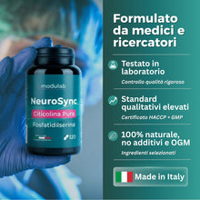 Carica l'immagine nel visualizzatore di Gallery, Citicolina Pura 500mg + Fosfatidilserina, 120 Capsule, Colina Integratore (CDP-Colina), Sostituto Synapsine 1000 e Alpha