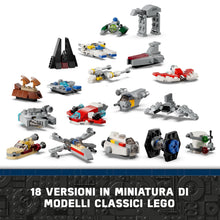 Carica l&#39;immagine nel visualizzatore di Gallery, LEGO Star Wars Calendario dell&#39;Avvento 2024, Giocattolo da Collezione con 18 Modellini e 6 Personaggi tra cui la Principessa Leia e Luke Skywalker, Giochi per Bambini da 6 Anni, Regalo di Natale 75395