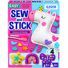 Carica l'immagine nel visualizzatore di Gallery, EZCRA Kit Cucito Bambina 4-8 Anni, 4 Progetti in Feltro con Unicorno