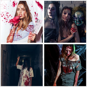 BOBISUKA Halloween Sangue Finto Lavabile 3 Pz: 1 Plasma Coagulato+1 Spray di Sangue Finto+1 Sangue Finto Gocciolante Sicuro per Carnevali, Film, Teatro, Scherzi, Ferite Simulate
