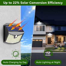 Carica l'immagine nel visualizzatore di Gallery, Luce Solare Led Esterno, 3 Modos IP65 Impermeabile Faretto LED da Esterno con Sensore di Movimento, Lampada Solare da Es