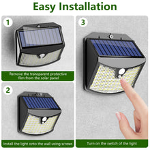 Carica l'immagine nel visualizzatore di Gallery, Luce Solare Led Esterno, 3 Modos IP65 Impermeabile Faretto LED da Esterno con Sensore di Movimento, Lampada Solare da Es