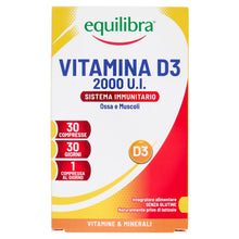 Carica l'immagine nel visualizzatore di Gallery, Equilibra Integratori Alimentari, Vitamina D3, Integratore Vitamina D3 per la Normale Funzione del Sistema Immunitario, 