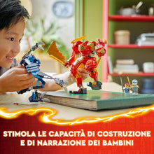 Carica l&#39;immagine nel visualizzatore di Gallery, LEGO NINJAGO Mech Elemento Fuoco di Kai, Giochi d&#39;Azione per Bambini e Bambine da 7 Anni, 2 Action Figure Snodabili da Costruire, Giocattolo Ninja Personalizzabile con 4 Minifigure tra cui Zane 71808