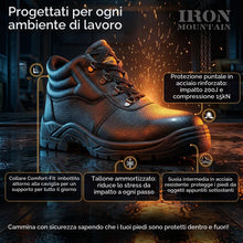 Carica l'immagine nel visualizzatore di Gallery, Iron Mountain Stivali Antinfortunistici S3 SRC Unisex – Scarpe da Lavoro in Pelle con Puntale Acciaio, Antiperforazione,