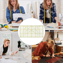 Carica l'immagine nel visualizzatore di Gallery, QWORK® 2 Pezzi righelli per patchwork, 15x15 cm e 15x30 cm righello per quilting con scala, righelli da cucito universal