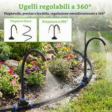 Carica l'immagine nel visualizzatore di Gallery, Sistema di irrigazione da giardino da 20 m, sistema di irrigazione automatico curvo a 360°, sistema di irrigazione a goc