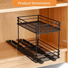 Carica l'immagine nel visualizzatore di Gallery, Cozary Porta Spezie Per Cucina, Portaspezie Per Cucina Estraibile A 2 Livelli – Cassetto Estraibile Cucina Con Cuscinetti A Sfere, 2 Metodi Di Montaggio (26 * 15 * 21.8cm)