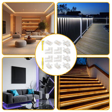 Carica l'immagine nel visualizzatore di Gallery, 12 connettori per strisce LED COB LED, connettori angolari trasparenti, connettore LED, 10 mm, 2 poli, senza saldatura, 