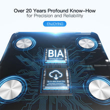 Carica l'immagine nel visualizzatore di Gallery, Vitafit Bilancia Pesapersone Impedenziometrica, Pesatura Professionale in Fabbrica dal 2001, App Sync 13 Composizione Corporea Incluso BMI, Grasso Corporeo e Cuscoli, 182kg Nero