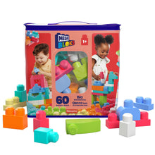 Carica l'immagine nel visualizzatore di Gallery, MEGA BLOKS Grande Borsa da Set da costruzione con 60 grandi mattoncini colorati e 1 custodia, set regalo giocattolo per bambini da 1 anno in su. DCH54
