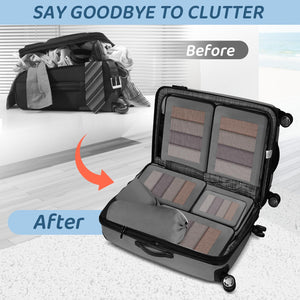 Organizer Valigie - 8 Pezzi Organizzatori Valigia Viaggio Salvaspazio - Set Organizer da Viaggio - Packing Cubes for Travel - Divisori Valigia per Vestiti, Scarpe, Cosmetici, Grigio