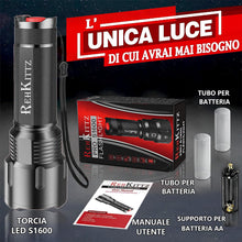 Carica l'immagine nel visualizzatore di Gallery, REHKITTZ Torcia LED, 3300 Lumen, Super Luminosa