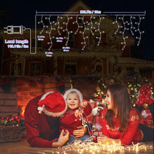 Carica l'immagine nel visualizzatore di Gallery, Luci Natale Esterno Cascata, 10M 320LEDS Luci di Natale da Esterno Cascata Telecomando,Funzione di Memoria, Timer, imper