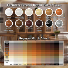 Carica l'immagine nel visualizzatore di Gallery, Hupeyna Kit Riparazione Legno, 12 Colori Stucco per Legno, Ritocco Legno