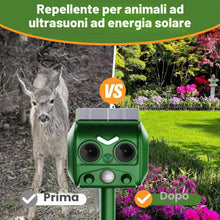 Carica l'immagine nel visualizzatore di Gallery, Dissuasore per Gatti a Ultrasuoni, Energia Solare, IP66, Impermeabile, con Frequenza Regolabile, per Allontanare Animali