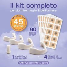 Carica l'immagine nel visualizzatore di Gallery, Cerotti Nasali Magnetici Anti Russamento 90 Patch 45 Notti – Dilatatore Nasale Riutilizzabile Sport Sonno – Dispositivo 