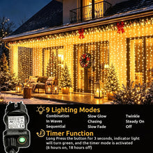 Carica l'immagine nel visualizzatore di Gallery, yowin Tenda Luminosa 3m x 3m 300 LED Luci Natale con Spina