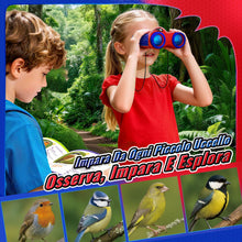 Carica l'immagine nel visualizzatore di Gallery, Binocolo Bambini con Bussola e Guida Uccelli, Binocoli Regalo Bambino Gioco Bimbo 3 4 5 6 7 8 9 Giochi Esterno Giardino 