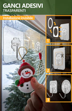 Carica l'immagine nel visualizzatore di Gallery, 4smile Ganci adesivi trasparenti extra forti, 30 pezzi, portata 10 kg, impermeabili e resistenti alle intemperie, per ba