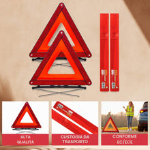 Carica l'immagine nel visualizzatore di Gallery, GADLANE Triangolo Auto Omologato ECE Riflessivo Pieghevole con Custodia Sicurezza Stradale Avvertimento Confezione da 2