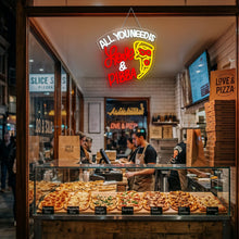 Carica l'immagine nel visualizzatore di Gallery, All You Need Is Love &amp; Pizza Insegna Led Pizza Lampada Neon USB Dimmerabile Insegna al Neon Decorazione Letter Insegne L