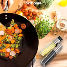Carica l'immagine nel visualizzatore di Gallery, edihome, Spruzzino Olio per Friggitrice Aria, Spruzzatore Salvagoccia, 100 ml, Spray Nebulizzatore, Oliera in Vetro e Acciaio Inox