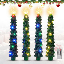 Carica l'immagine nel visualizzatore di Gallery, 4 Candele LED per l'albero di Natale, Candele a Bastoncino LED Verdi Senza Fiamma, Candele a Forma di albero, Decorazion