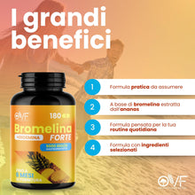 Carica l'immagine nel visualizzatore di Gallery, OVF Bromelina Forte 180cps | Integratore Bromelina 5000 GDU | 6 Mesi di Fornitura | Integratore Naturale di Ananas Formu