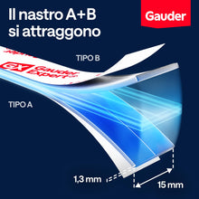 Carica l'immagine nel visualizzatore di Gallery, GAUDER Nastro magnetico A+B autoadesivo per zanzariere (1+1 m)
