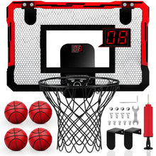 Carica l'immagine nel visualizzatore di Gallery, YIMORE Canestro Basket da Camera Bambini Mini Canestro Basket Esterno con 4 Palline Elettronico Punteggio Record Regalo 