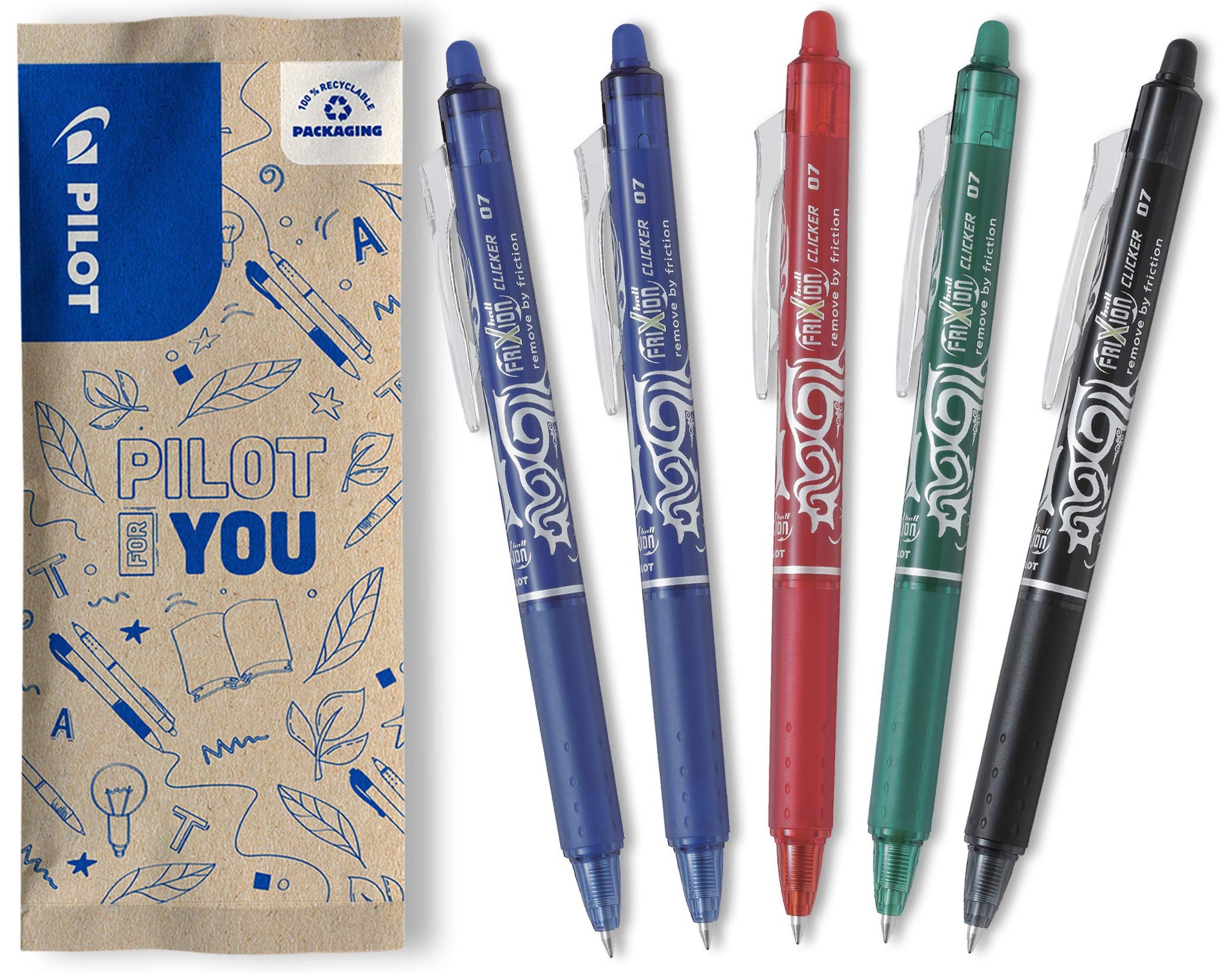 Pilot Frixion Penna Roller Termosensibile - 3 Penne A Sfera, Punta 0.4 Mm, Inchiostro Blu - 3