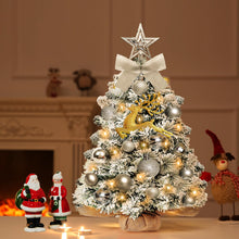Carica l'immagine nel visualizzatore di Gallery, Mini Albero di Natale Artificiale Piccolo,60 cm Albero di Natale Piccolo con Luci con 23 Decorazioni Natalizie Fai da Te,Albero di Natale con Adatto per Natale e Capodanno﻿ (floccaggio)