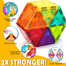 Carica l'immagine nel visualizzatore di Gallery, Blocchi di costruzione magnetici adatti per giocattoli per ragazzi e ragazze oltre 3 4 5 6 7 anni. Le piastrelle colorate migliorano la menta, educazione di compleanno creativo (costruzione magnetici)