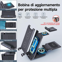 Carica l'immagine nel visualizzatore di Gallery, Stazione Ricarica per Samsung, MANKIW Pieghevole 3 in 1 Base Ricarica Wireless per Samsung S25/S24/S23/S22/S21/S20, Z Fo