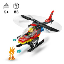 Carica l&#39;immagine nel visualizzatore di Gallery, LEGO City Elicottero dei Pompieri, Veicolo Giocattolo da Costruire con 2 Elementi Lancia-Acqua e Minifigure del Pilota Vigile del Fuoco, Giochi per Bambini e Bambine da 5 Anni, Regalo Divertente 60411