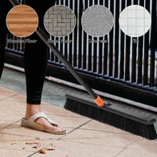 Carica l'immagine nel visualizzatore di Gallery, TreeLen Scopa a spinta da 61 cm per esterni, resistente, con manico lungo, setole rigide, per patio, cortile, garage, te
