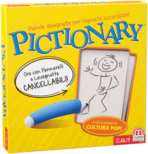 Carica l&#39;immagine nel visualizzatore di Gallery, Mattel Games Pictionary - Disegna l&#39;indizio della carta e prova ad indovinare, gioco di carte per serate in famiglia e con amici, giocattolo per bambini, 8+ anni, versione Italiana, DPR76