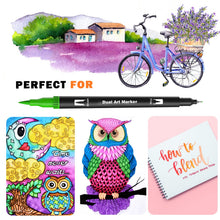 Carica l'immagine nel visualizzatore di Gallery, Hymarvo Brush Pen Lettering 100 colori, Pennarelli Doppia Punta Fine e Grossa Pennello, Bambini Adulto Penne da Colorare ad Acquerello Bullet Journal, Libri da Colorare, Mandala