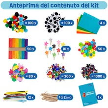 Carica l&#39;immagine nel visualizzatore di Gallery, Smowo® Kit Lavoretti Creativi per Bambini - Grande Set di Bricolage con Scovolini e Materiale Vari, Ideale per Ragazze e Ragazzi