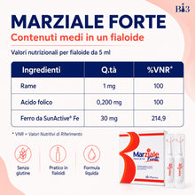 Carica l'immagine nel visualizzatore di Gallery, Marziale Forte Integratore Ferro e Acido Folico 20 Fiale da 5ml Bi3 Pharma