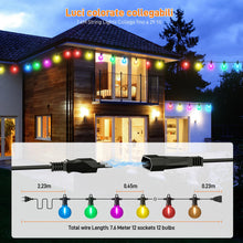 Carica l'immagine nel visualizzatore di Gallery, Kawaya Colorato Natale Catene Luminose 8M per Esterni Giardino Luci Impermeabile con LED Lampadine Catena Luminosa Ester