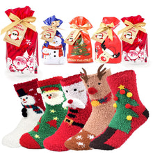 Carica l'immagine nel visualizzatore di Gallery, iZoeL Calzini Natalizi Calzini Donna Invernali 5 Paia Calza Natale/Termici/Divertenti/Fantasia - Regalo Natale per Adulti Donne Ragazzo Ragazza
