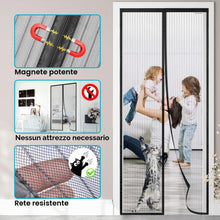 Carica l'immagine nel visualizzatore di Gallery, Zanzariera Magnetica 80 x 240 cm per Porta Finestra, Ultima Versione di Tenda Zanzariera con Magneti, Proteggete la Vost